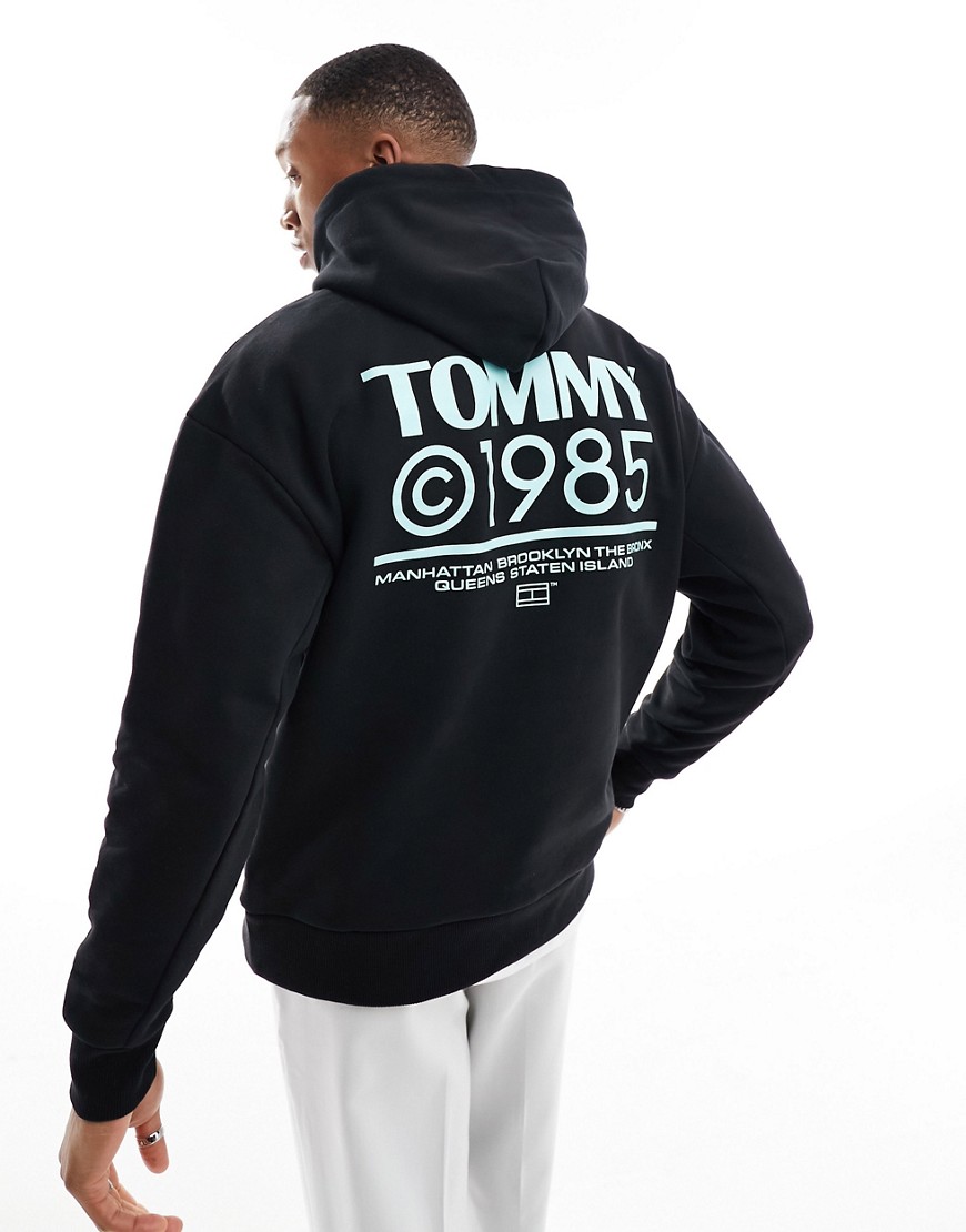 Tommy Jeans relaxed pop graphic hoodie in black