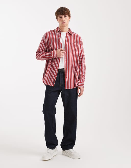 Tommy Jeans relaxed striped shirt in red and white , 2 of 5