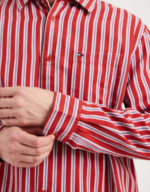 Tommy Jeans relaxed striped shirt in red and white , 5 of 5
