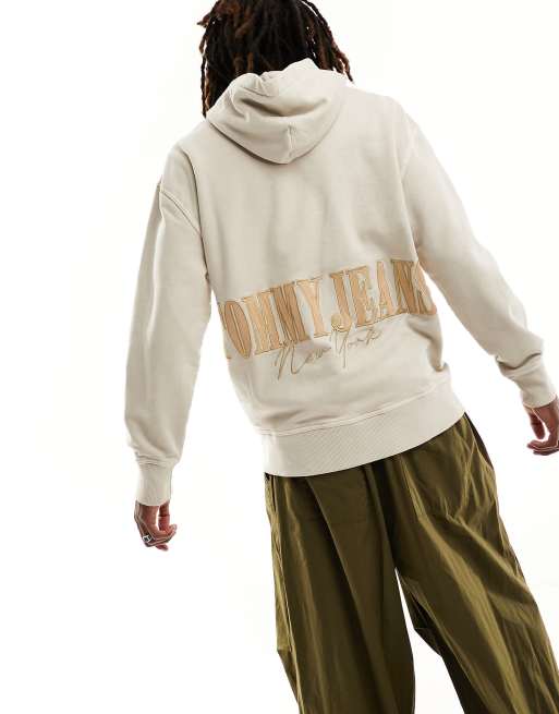 Sweat à capuche petit logo beige homme - Tommy Hilfiger