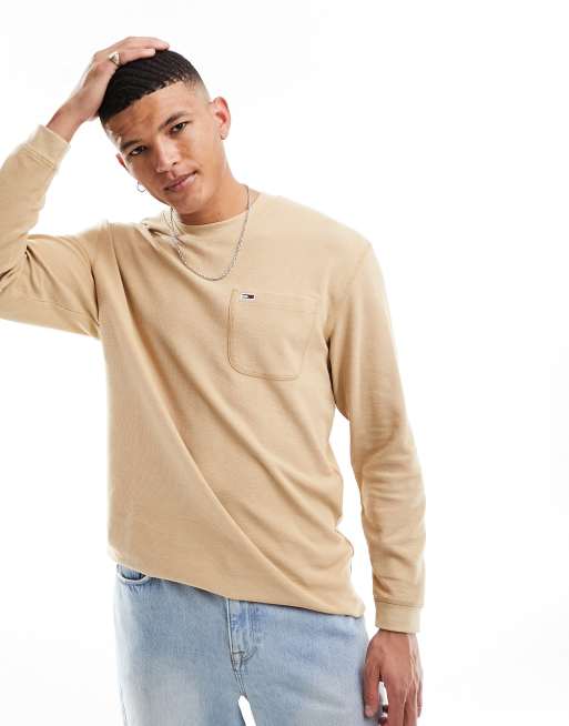 Tommy Jeans in knit | relaxed t-shirt ASOS sand sleeve long waffle