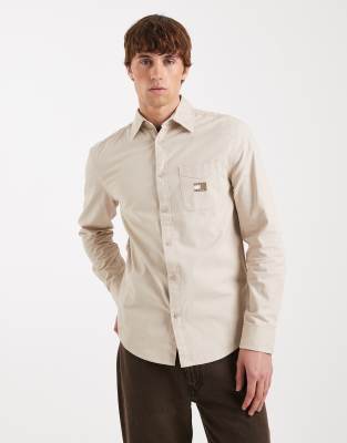 Tommy Jeans Relaxed Washed Shirt In Neutral