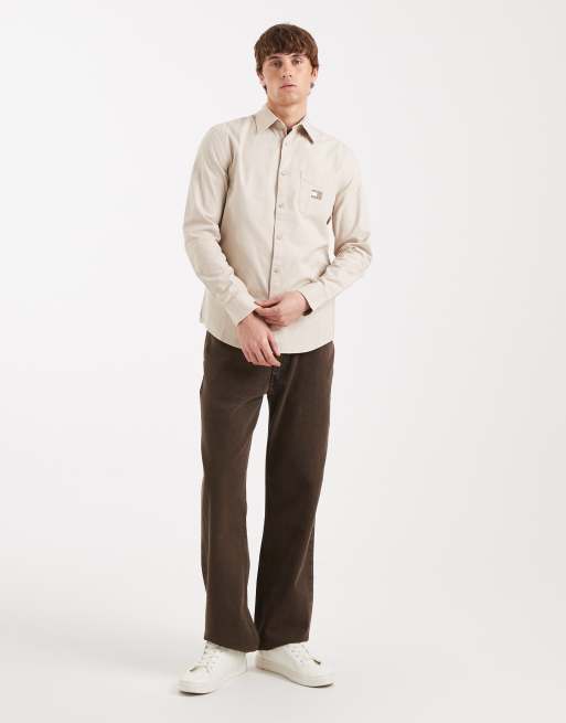 Tommy Jeans relaxed washed shirt in sand, 2 of 5