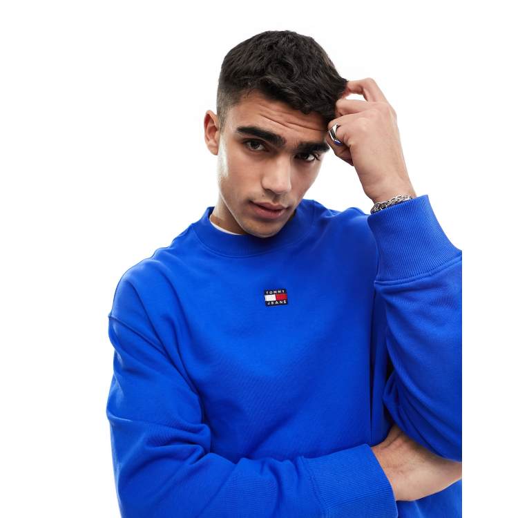 Tommy Jeans relaxed XS badge logo ASOS crewneck blue | sweatshirt in