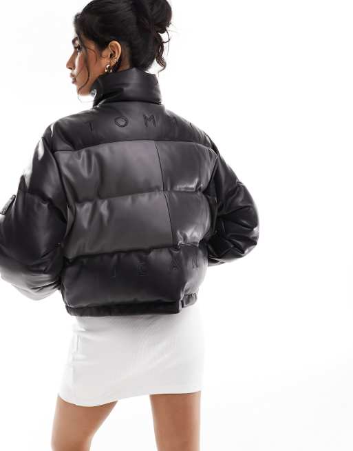 【限定セール】 JEANS THE ALASKA PUFFER Tommy Jean Alaska Puffer Women's Blue Glossy Jacket Down