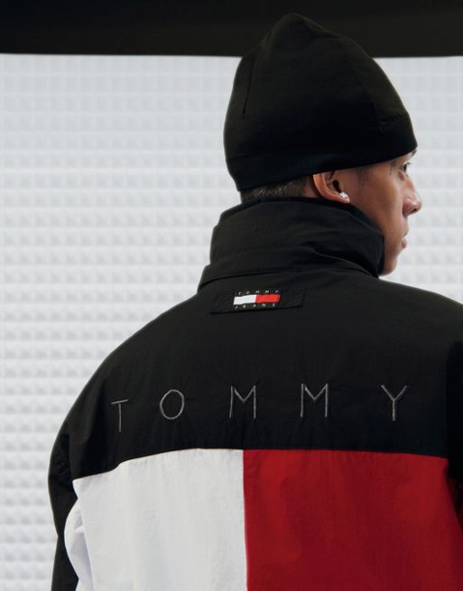 Tommy Jeans Remastered unisex flag logo jacket in black
