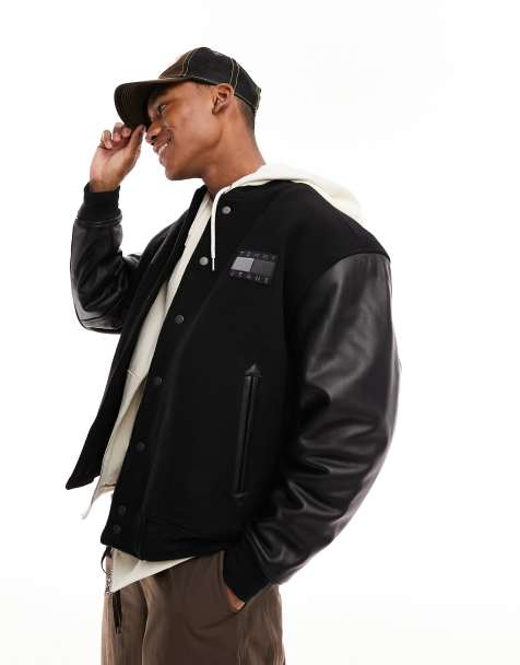 Multi-Patches Mixed Leather Varsity Blouson - Ready to Wear