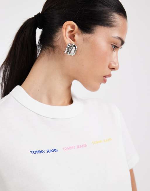 Tommy Jeans repeat logo t-shirt in white, 4 of 4