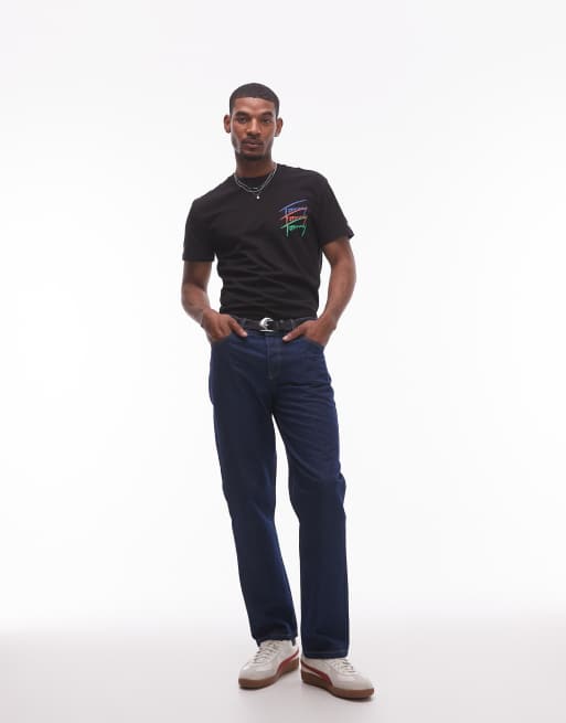 Tommy Jeans repeat signature back print t-shirt in black, 3 of 4