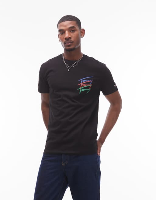 Tommy Jeans repeat signature back print t-shirt in black, 4 of 4
