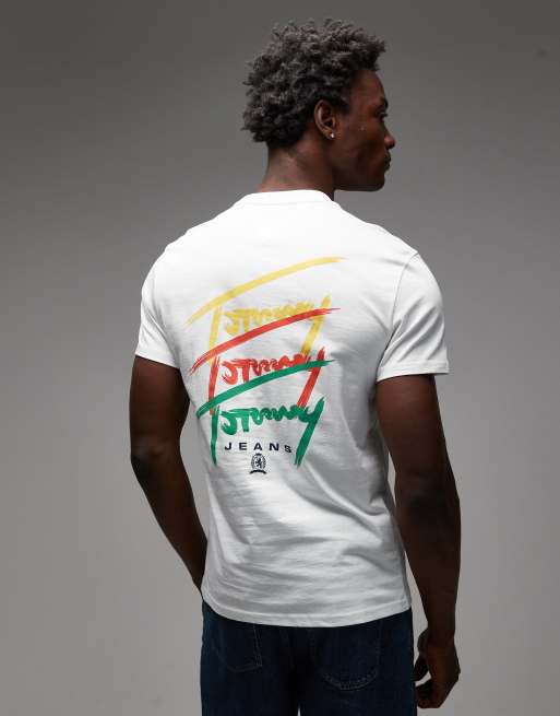 Tommy Jeans repeat signature backprint t-shirt in white, 3 of 5
