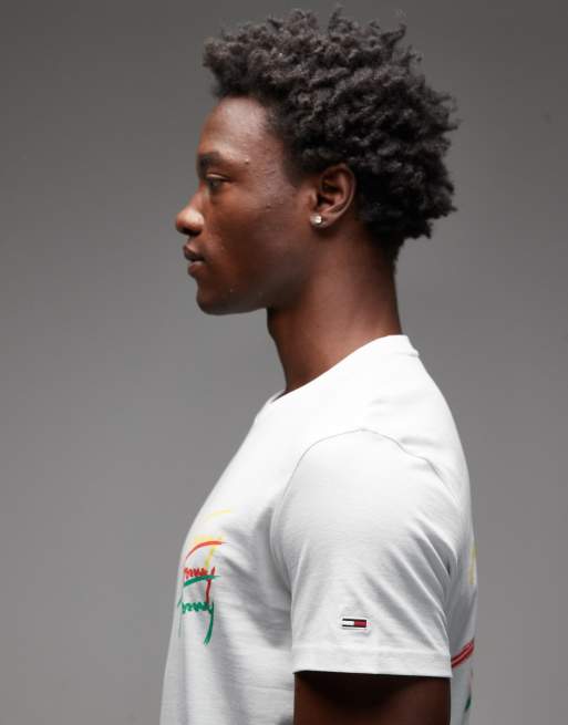Tommy Jeans repeat signature backprint t-shirt in white, 4 of 5