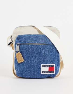 Tommy Jeans collegiate denim logo reporter bag - ASOS Price Checker