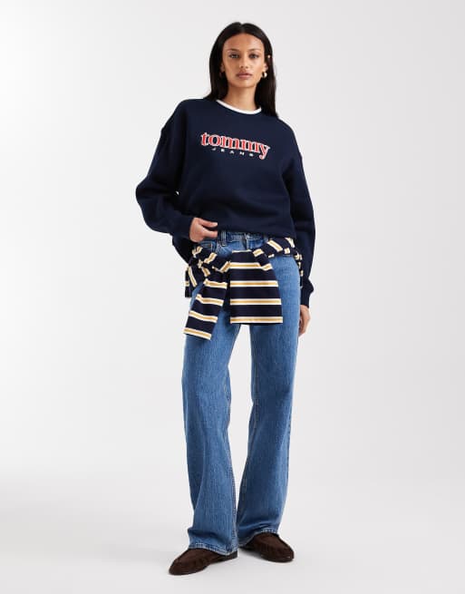 Tommy Jeans retro applique logo t-shirt in navy, 4 of 4