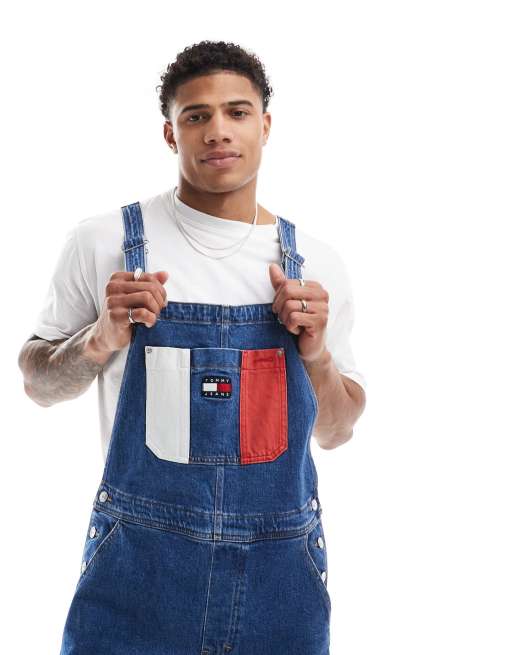 Tommy Jeans – Retro Archive – Niebieskie ogrodniczki jeansowe w stylu retro, 4 z 4