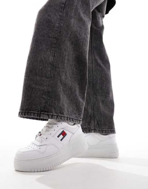 Tommy Jeans flatform essential sneakers in white