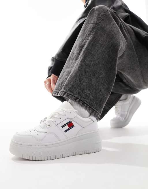 Tommy Jeans flatform essential sneakers in white