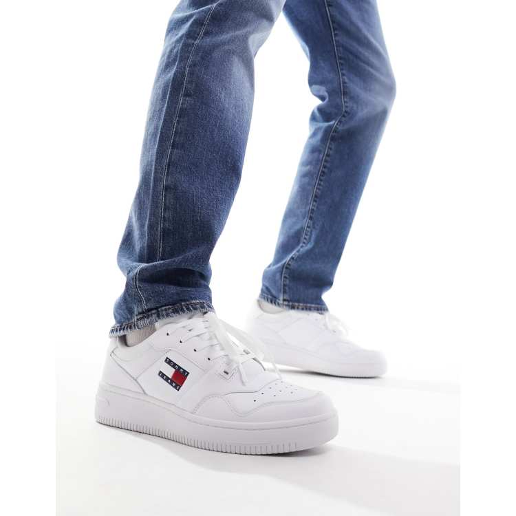 Tommy Jeans retro basket sneakers in white | ASOS