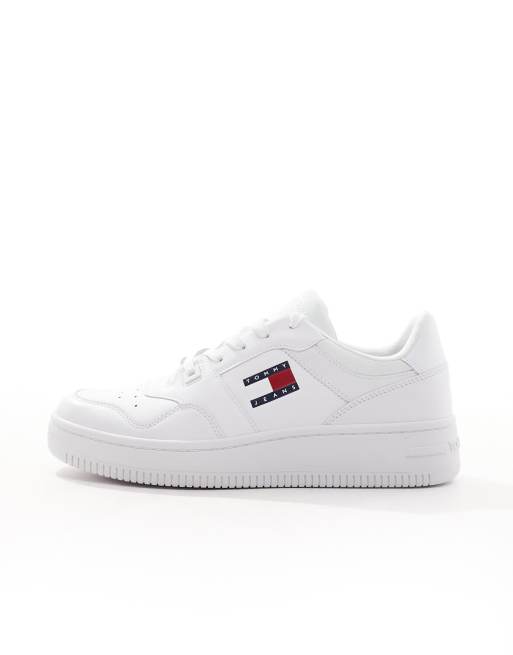 Tommy Jeans retro basket sneakers in white | ASOS