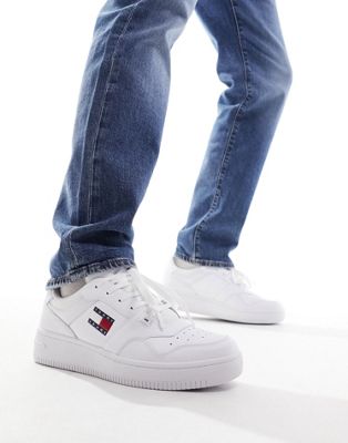 Tommy Jeans retro basket trainers in white