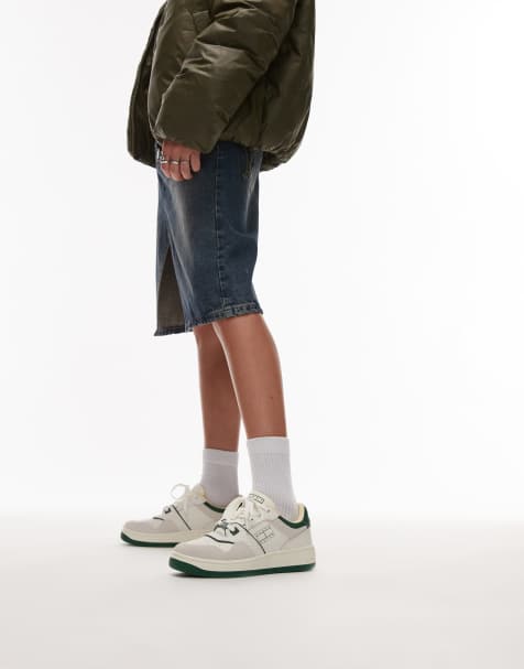 Tommy Jeans - Retro basketbalsneakers in wit en groen - view 1