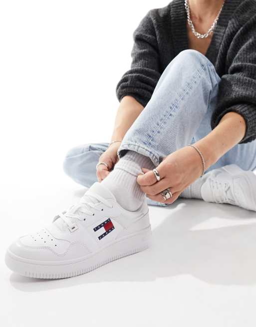 Tommy Jeans - Retro basketbalsneakers in wit, 3 van 5