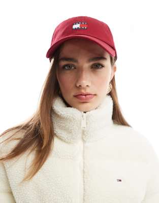 retro cap in washed red-Green