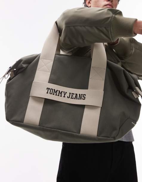 Tommy Jeans retro duffle bag in green - view 1