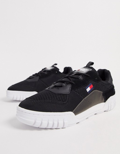 Tommy Jeans retro mesh trainers in black