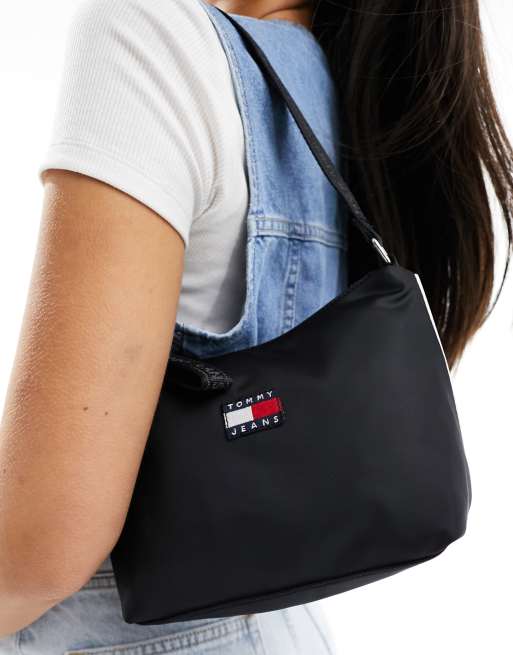 Tommy Jeans – Retro-Schultertasche in Schwarz