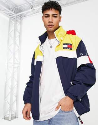 Tommy Jeans reversible archive jacket multi | fit block hooded in ASOS relaxed color chicago