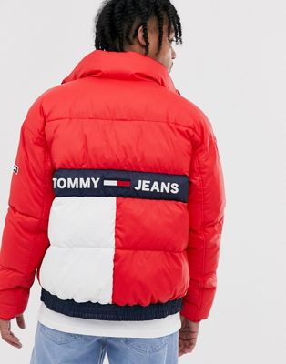 tommy jeans red reversible jacket