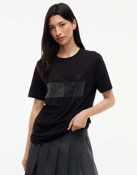 Tommy Jeans Rhinestone logo jersey relaxed t-shirt in black - view 1