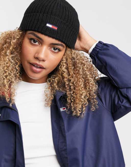 Tommy Jeans rib flag logo beanie