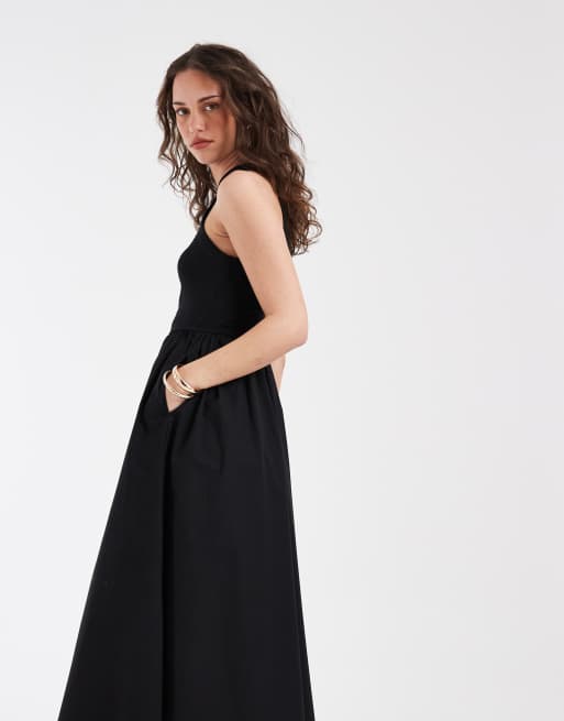 Tommy Jeans rib poplin mini dress in black, 4 of 4