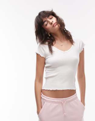 Tommy Jeans Ribbed Lettuce Hem Top