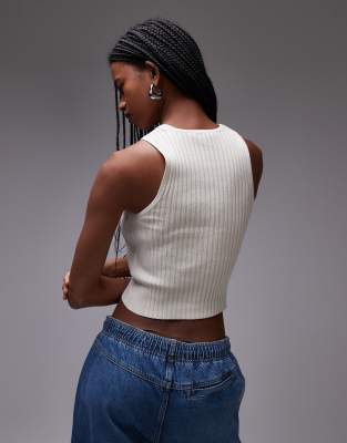 Tommy Jeans Ribbed Racer Neck Tank Top