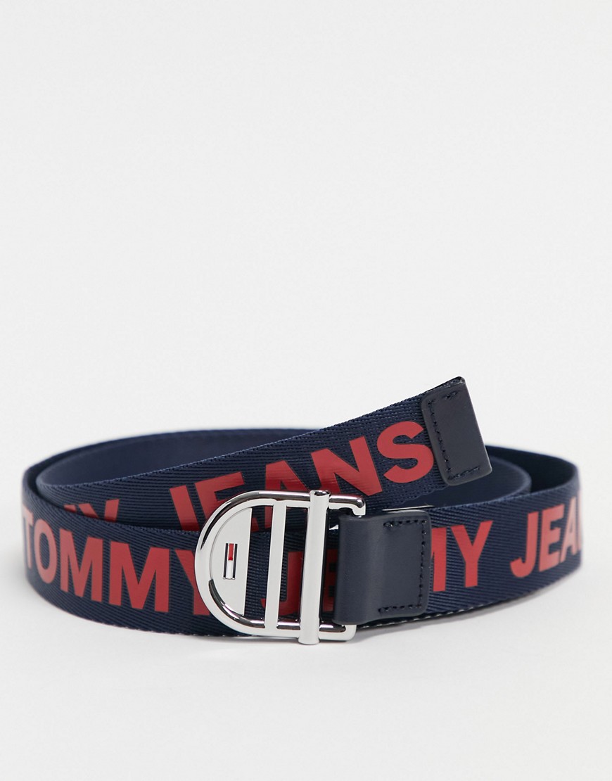 Tommy Jeans - Riem met logoband in marineblauw