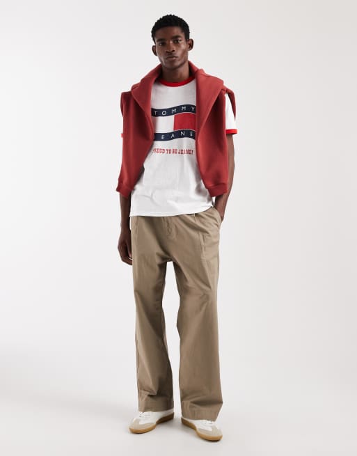 Tommy Jeans ringer t-shirt in white, 2 of 5