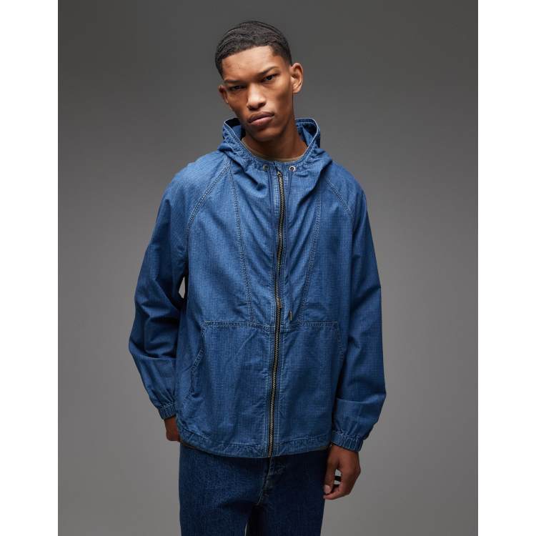 Tommy Jeans ripstop zip through jacket in dark blue | ASOS