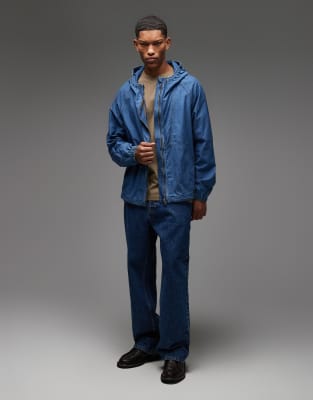 Tommy Jeans Ripstop Zip Up Jacket In Blue