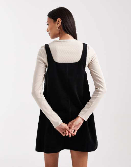 Tommy Jeans - Robe chasuble courte en velours côtelé - Noir, 4 de 4