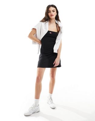 Tommy Jeans flared ribbed mini dress in black - ASOS Price Checker