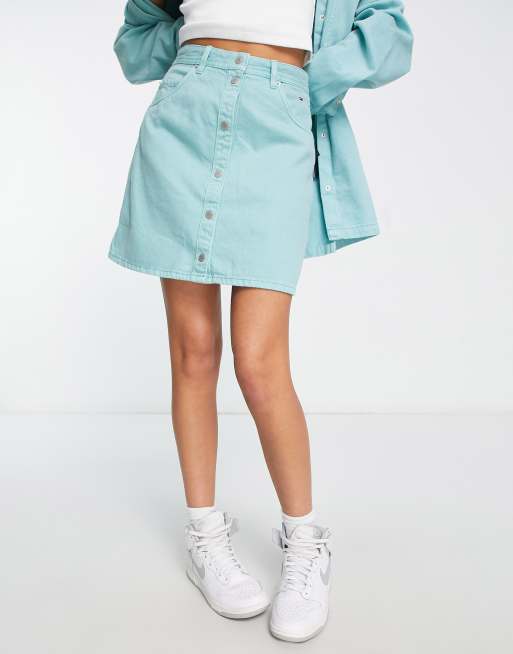 Tommy Jeans – Rock in stückgefärbtem Aquamarin