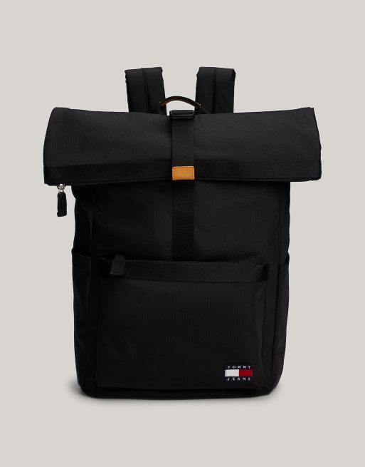  Tommy Jeans Roll-Top Backpack in Black