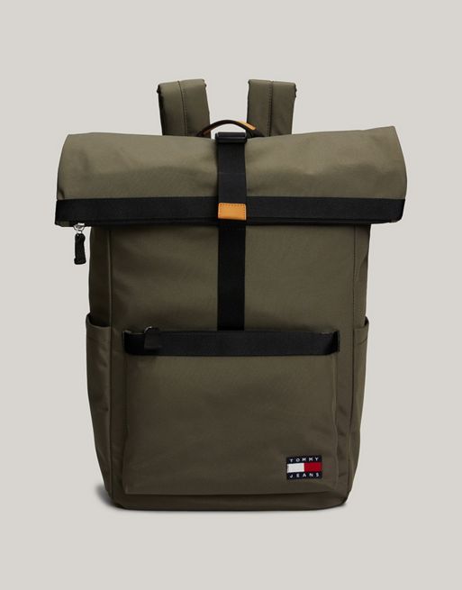 Tommy Jeans Roll-Top Backpack in Khaki
