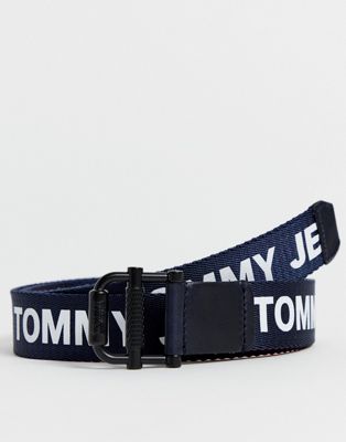 Tommy Jeans - Roller - Omkeerbare riem met rolgesp en band met logo in multi marineblaauw
