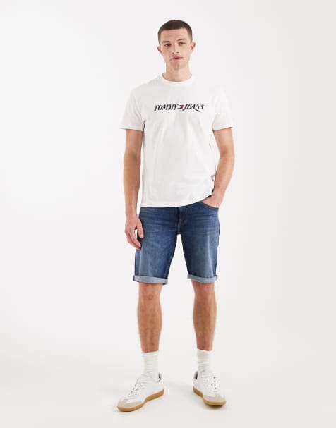 Tommy Jeans – Ronnie – Jeansshorts i mörkblå tvätt - view 1