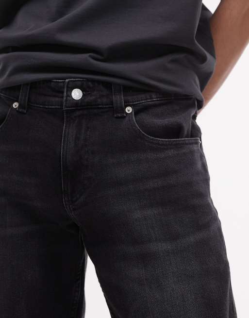 Tommy Jeans Ronnie roll up slim denim shorts in black ASOS