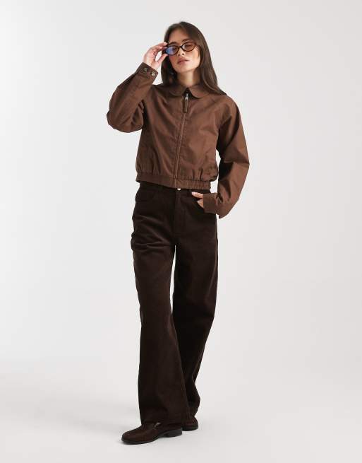 Tommy Jeans round collar jacket in brown, 2 of 4